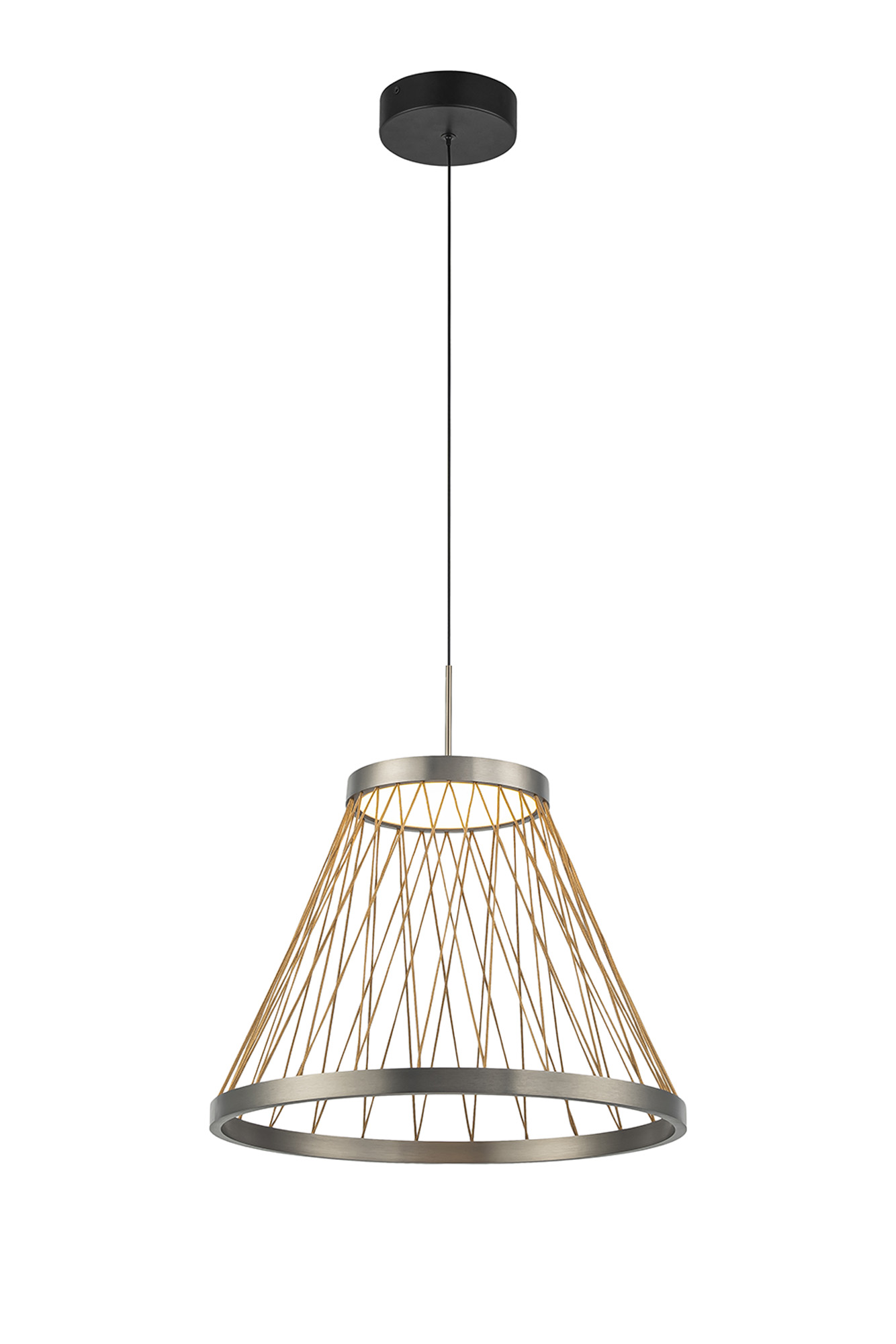 M8980  Spider 40cm Pendant 20W LED 3000K Matt Brushed Grey/Brown